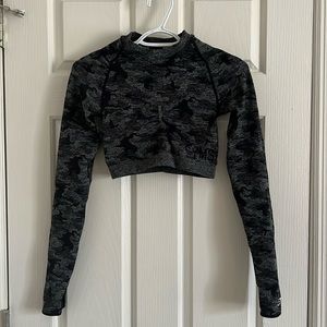 Gymshark Adapt Camouflage Seamless Long Sleeve Crop Top